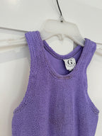 Hunza G Purple Seersucker Iris Mini Dress