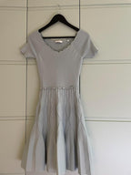 Sandro Blue Fit & Flare Knit Dress