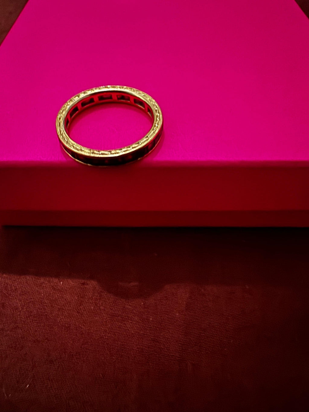 14ct Yellow Gold Ruby Eternity Ring - Size M 1/2