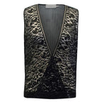 Preen By Thornton Bregazzi Black Sheer Plunge Lace Top