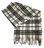 Cream Classic Check Cashmere Scaef