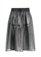Dior Fall 2021 Metallic Silver Mesh Midi Skirt