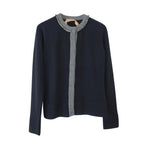 No.21 Crystal Trimmmed Black Wool Cardigan