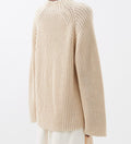 Toteme Cream Ribbed Fluted Sleeve Jumper