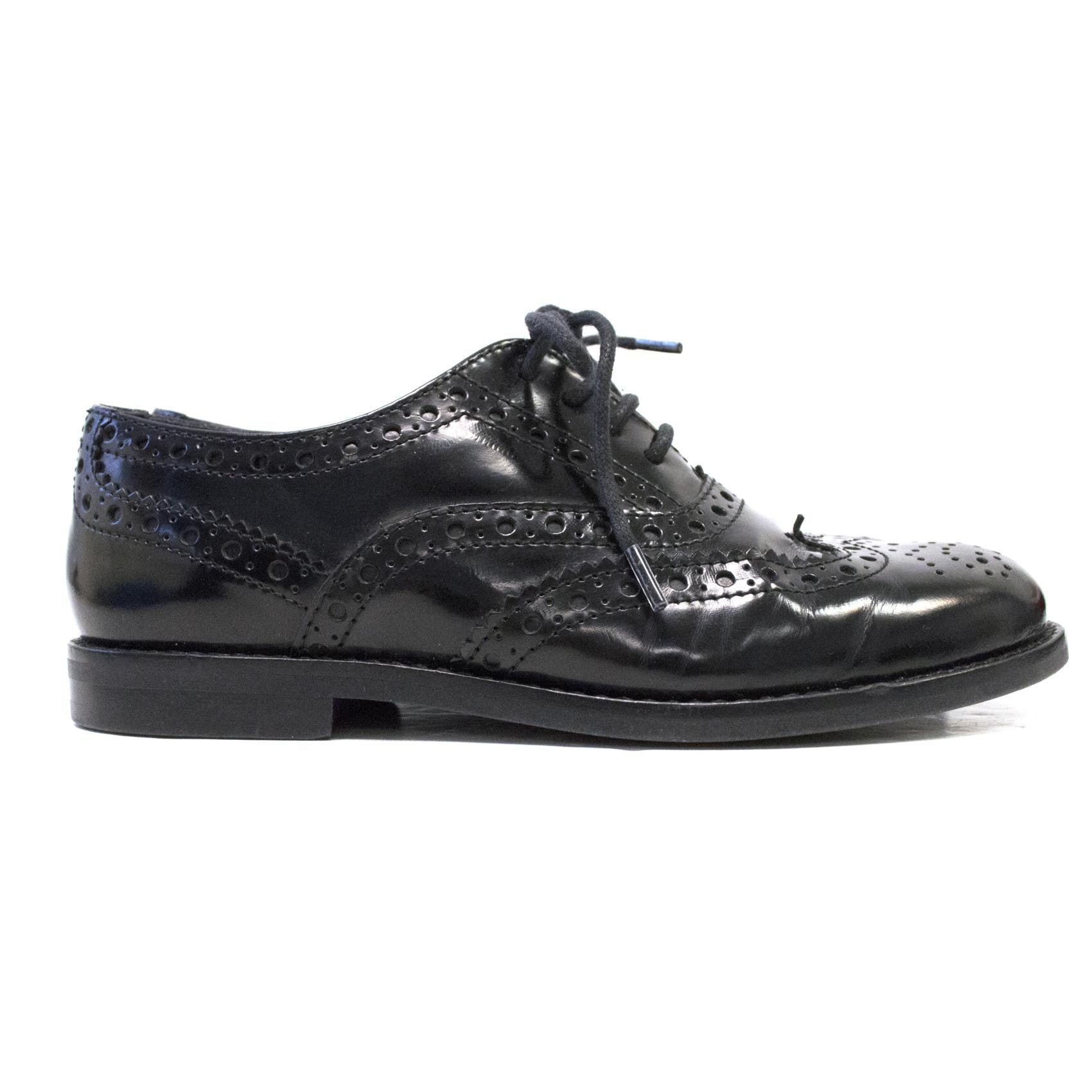 Dolce & Gabbana Girls Black Lace Up Brogues