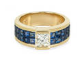 Yellow Gold Diamond & Sapphire Ring