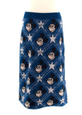 Gucci x Disney Blue Mickey Mouse Wool Midi Skirt