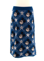 Gucci x Disney Blue Mickey Mouse Wool Midi Skirt