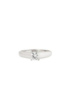 18ct white gold & Princess cut white diamond solitaire ring 54EU