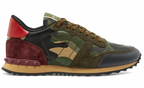Camouflage Printed Rockstud Sneakers