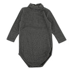 Bonpoint Grey Cotton Roll Neck Babygrow