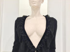 Blumarine Black Angora Wool & Leavers Lace Soft Jacket Cardigan