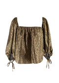 Saint Laurent Metallic Jacquard Silk Blouse