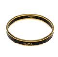 Slim Black Enamel Bangle