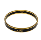 Slim Black Enamel Bangle