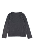 Grey Graphic Printed Long Sleeved Cotton T-Shirt