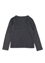 Grey Graphic Printed Long Sleeved Cotton T-Shirt