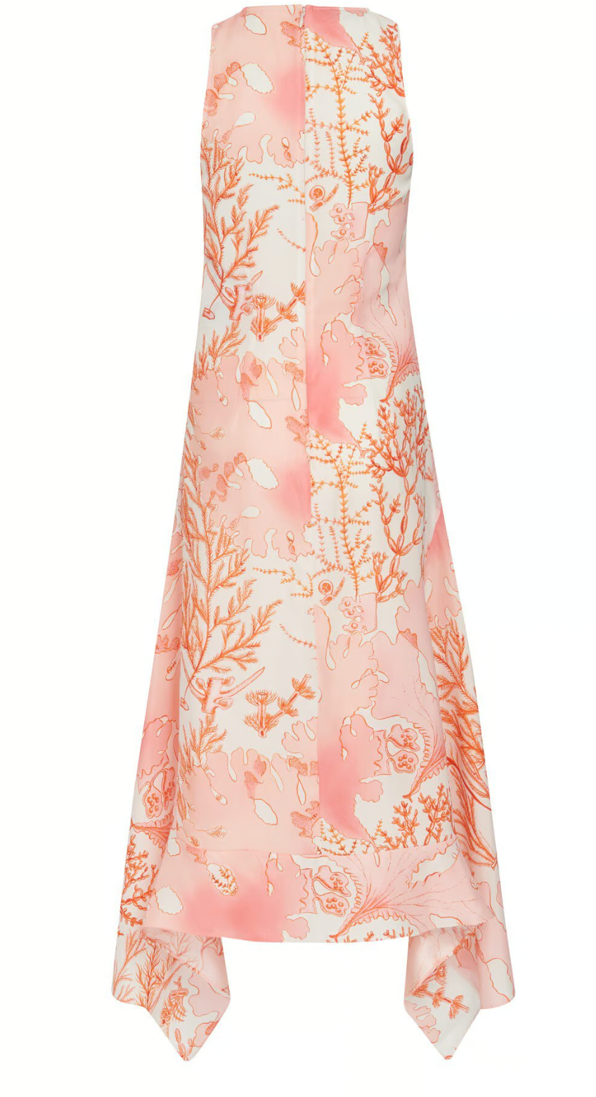 Stella McCartney Coral Anabelle Silk Midi Dress
