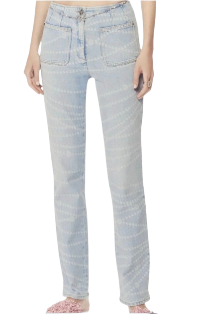 Chanel Printed Straight Jeans