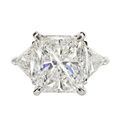 Verde 4ct IGI Lab-grown Radiant Cut G Colour Diamond Ring