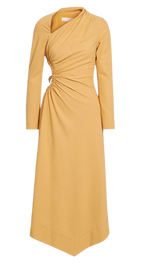 Jonathan Simkhai Yellow Drape Midi Dress