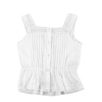 Bonpoint White Cotton Lace Details Ruffled Top