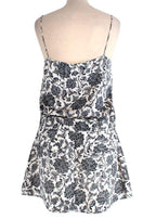 Zimmermann Black & ivory toile print silk-satin camisole & linen skirt