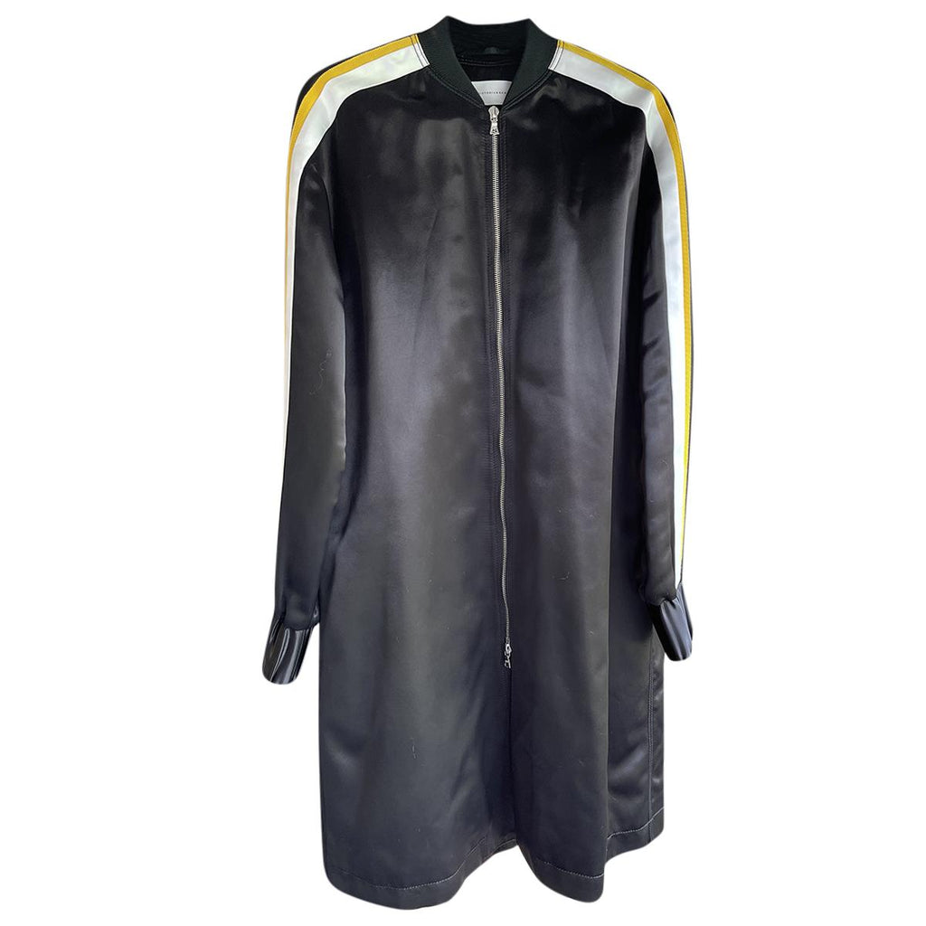 Victoria Victoria Beckham Black Satin Longline Bomber Jacket