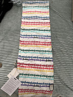 Rainbow Script Logo Printed Silk Scarf