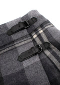 Grey Wool Box Pleated Skirt