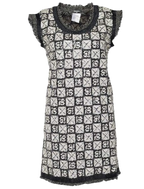 Chanel Black and White Sequin Embellished Dress