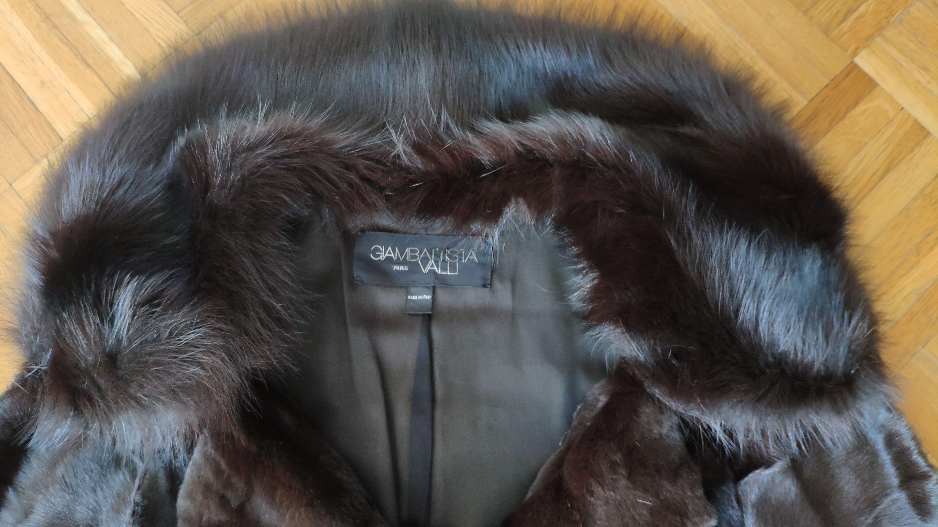 Giambattista Valli Brown Mink Fur Coat Jacket