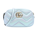 Opalescent Blue Nappa Chvron Matelasse Bag