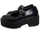 Hermes Black Leather Richelieus Hoxton  Platform Mary Janes