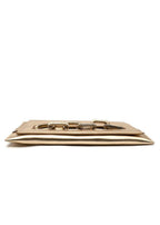 Serena Uziyel Metallic Gold Envelope Chain Detail Clutch