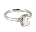 Bespoke White Gold Emerald Cut Diamond Ring 52