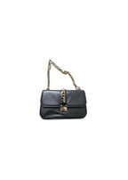 Black Leather Glamlock Shoulder Bag