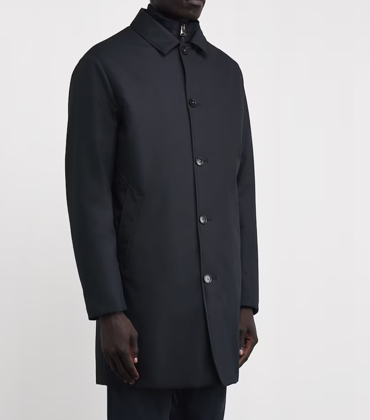 Canali Detachable Hood Overcoat