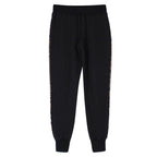 Madeleine Thompson Black & Leopard Cotton Joggers