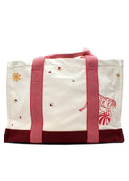 Hermes White Canvas Circus Nappy Tote Bag