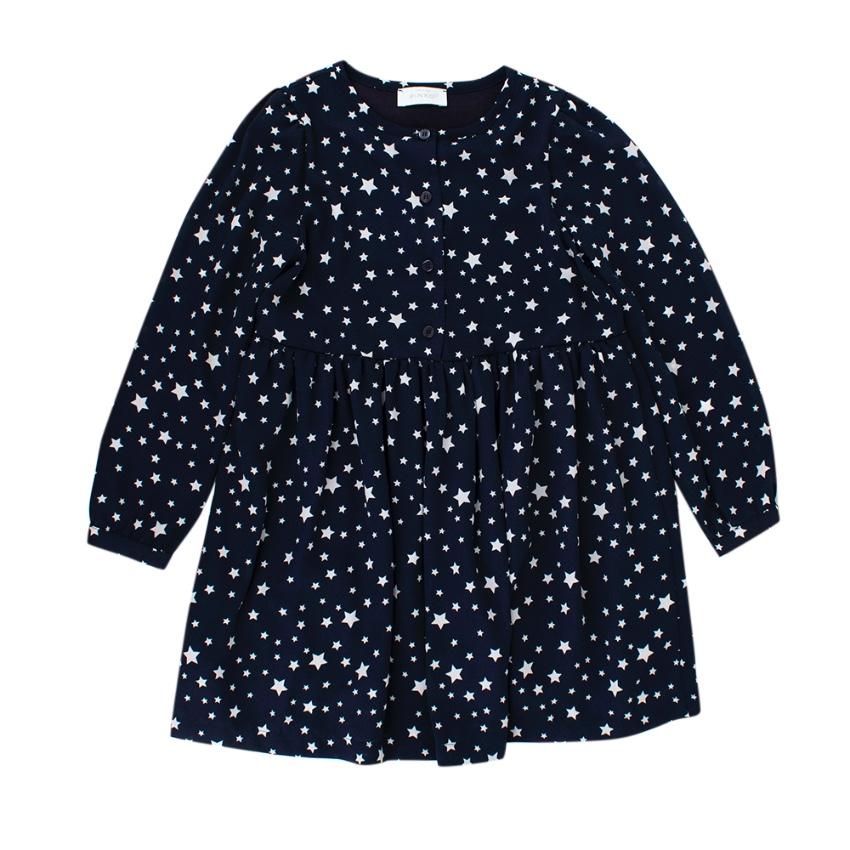Pinko Navy Star Print Long Sleeve Dress