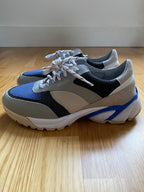Blue, White & Grey Tech Runner Sneakers