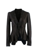 Rick Owens Black Asymmetric Leather Jacket