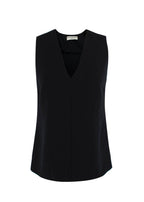 Balenciaga Black Crepe Top with Pink Tie Back