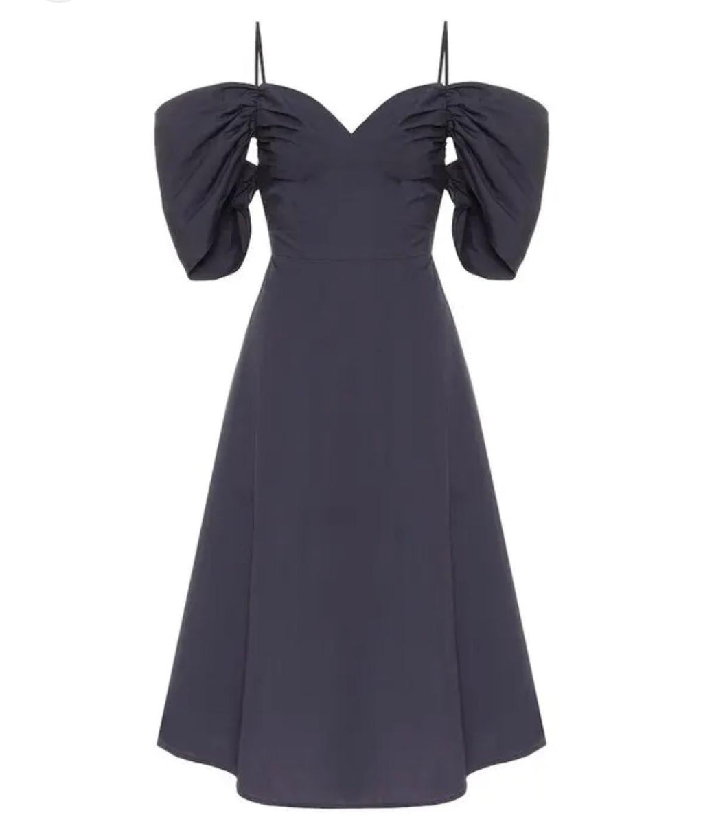 Cult Gaia Black Katalina Off Shoulder Midi Dress