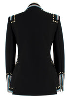 Elie Saab Black Studded Contrast Trim Blazer