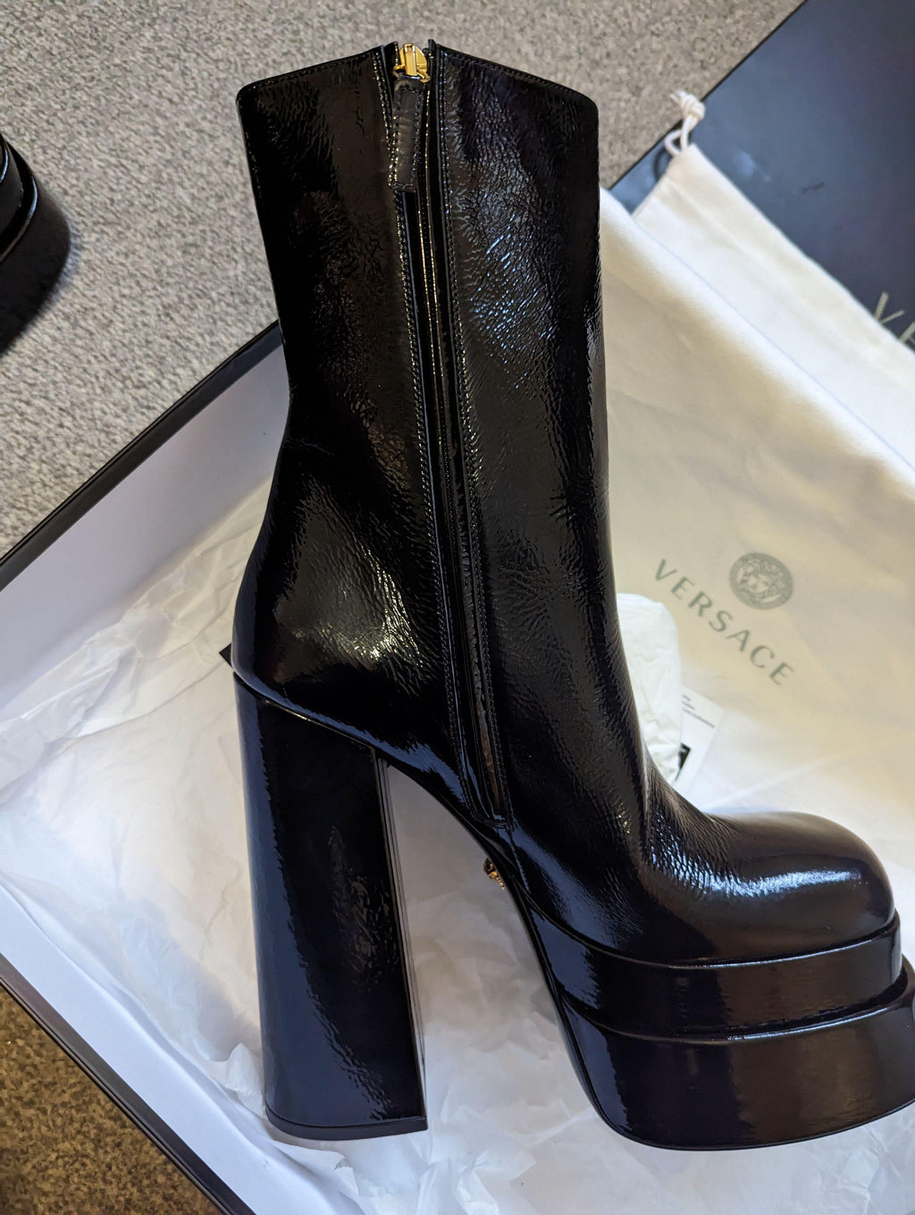 Black Patent Aevitas Platform Boots