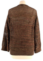 Dior Brown Open Knit Key-hole Neck Jumper