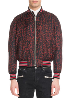 Givenchy Black and Red Silk Bomber Jacket