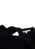 Helmut Lang Black Ribbed Bow Detail Backless Top